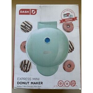 Dash Express Mini Donut Maker Aqua Non-Stick Coating Brand New!